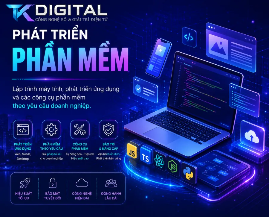 Phát triển phần mềm — lập trình, ứng dụng và công cụ theo yêu cầu doanh nghiệp
